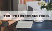 正能量（正能量你懂我意思你会为了感谢我）