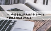 2023年养老金上调方案公布（2023年养老金上调方案公布山东）