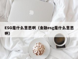 ESG是什么意思啊（金融esg是什么意思啊）