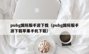 pubg国际服手游下载（pubg国际服手游下载苹果手机下载）