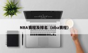 NBA赛程及排名（nba赛程）