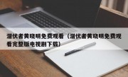 潜伏者黄晓明免费观看（潜伏者黄晓明免费观看完整版电视剧下载）