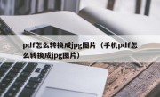 pdf怎么转换成jpg图片（手机pdf怎么转换成jpg图片）