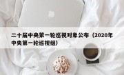 二十届中央第一轮巡视对象公布（2020年中央第一轮巡视组）