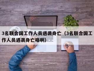 3名联合国工作人员遇袭身亡（3名联合国工作人员遇袭身亡咯啊）