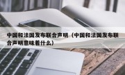 中国和法国发布联合声明（中国和法国发布联合声明意味着什么）