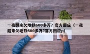 一夜醒来欠地铁600多万？官方回应（一夜醒来欠地铁600多万?官方回应p）