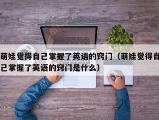 萌娃觉得自己掌握了英语的窍门（萌娃觉得自己掌握了英语的窍门是什么）