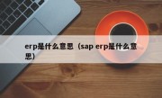 erp是什么意思（sap erp是什么意思）