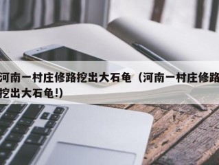 河南一村庄修路挖出大石龟（河南一村庄修路挖出大石龟!）