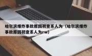 哈尔滨爆炸事故原因初查系人为（哈尔滨爆炸事故原因初查系人为rw）