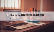 cba（cba赛程20232024赛程表）