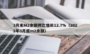 3月末M2余额同比增长12.7%（2021年3月底m2余额）