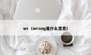 wr（wrong是什么意思）