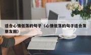 适合心情低落的句子（心情低落的句子适合发朋友圈）