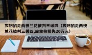 农妇掐走两枝兰花被判三缓四（农妇掐走两枝兰花被判三缓四,雇主称损失20万元）