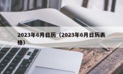 2023年6月日历（2023年6月日历表格）