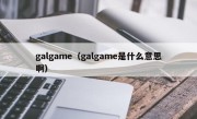 galgame（galgame是什么意思啊）