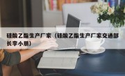 硅酸乙酯生产厂家（硅酸乙酯生产厂家交通部长李小朋）