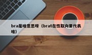 bra是啥意思呀（brat在性取向里代表啥）