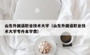 山东外国语职业技术大学（山东外国语职业技术大学专升本学费）