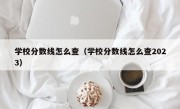 学校分数线怎么查（学校分数线怎么查2023）