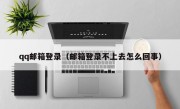 qq邮箱登录（邮箱登录不上去怎么回事）