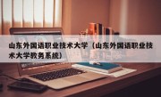 山东外国语职业技术大学（山东外国语职业技术大学教务系统）