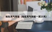 如东天气预报（如东天气预报一周15天）