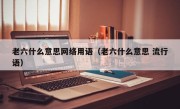 老六什么意思网络用语（老六什么意思 流行语）