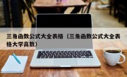 三角函数公式大全表格（三角函数公式大全表格大学高数）