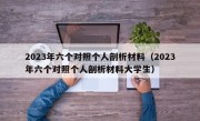 2023年六个对照个人剖析材料（2023年六个对照个人剖析材料大学生）