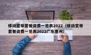 移动宽带套餐资费一览表2022（移动宽带套餐资费一览表2022广东惠州）