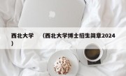 西北大学　（西北大学博士招生简章2024）