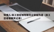 知情人:员工怒怼领导聊天记录疑伪造（员工怼老板聊天记录）